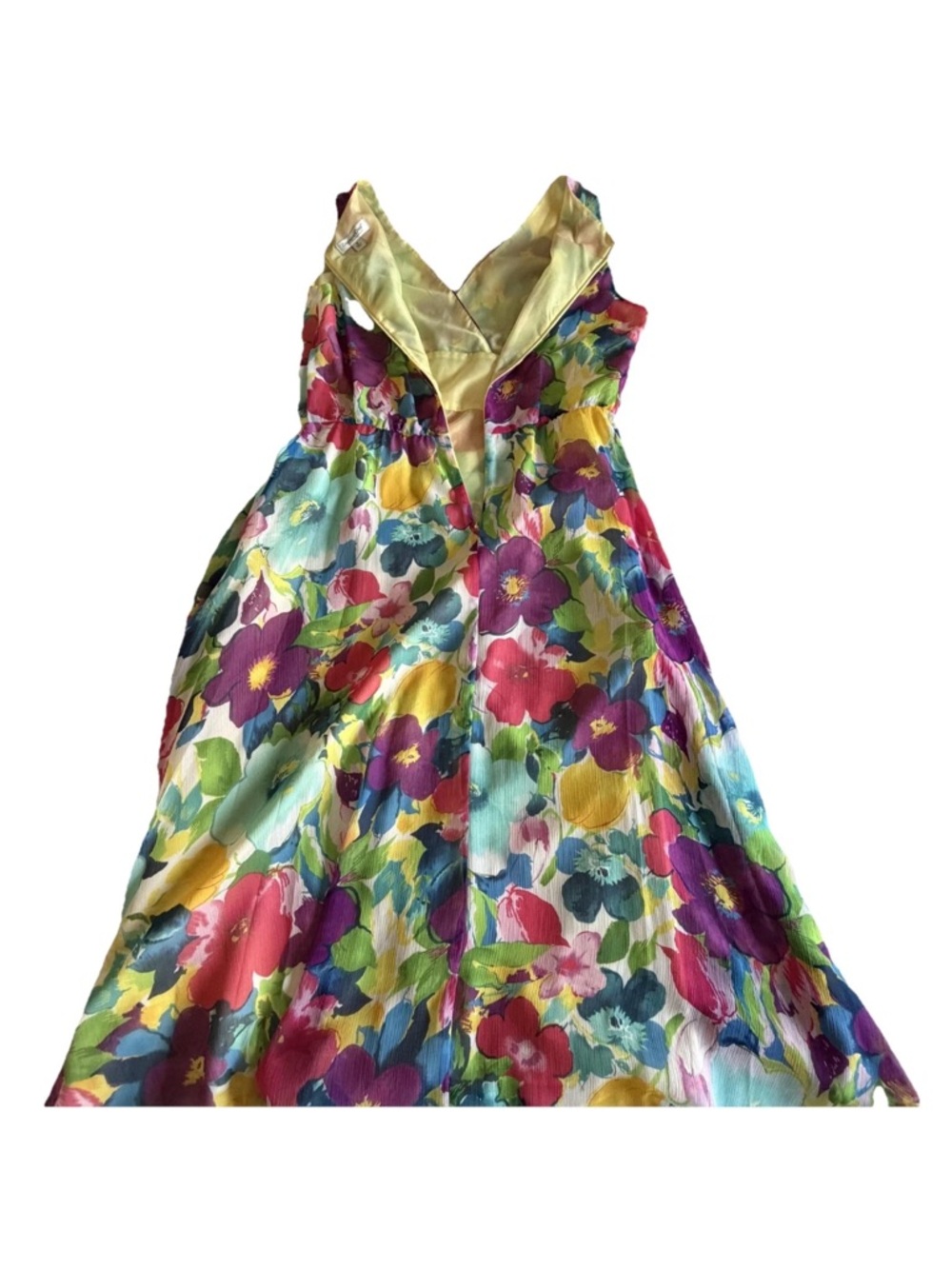 Coldwater Creek Dress Womens 16  Floral Chiffon Maxi Babydoll Fit & Flare Church - Picture 3 of 9